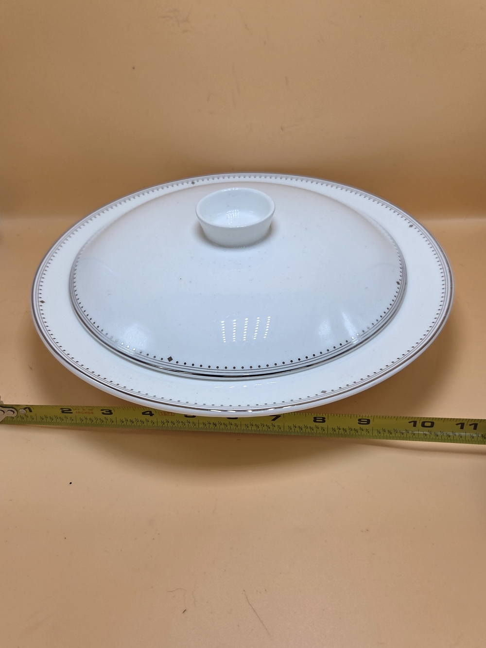 Rosenthal White Fine Bone China Covered Platter with Silver Marking